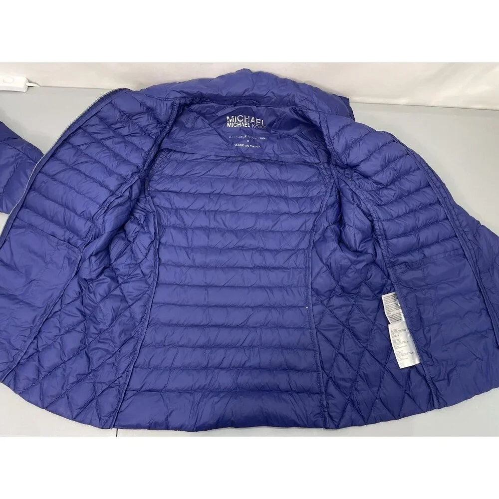 Michael Kors Down Puffer Jacket‎ Packable Lightweight Blue Womens S